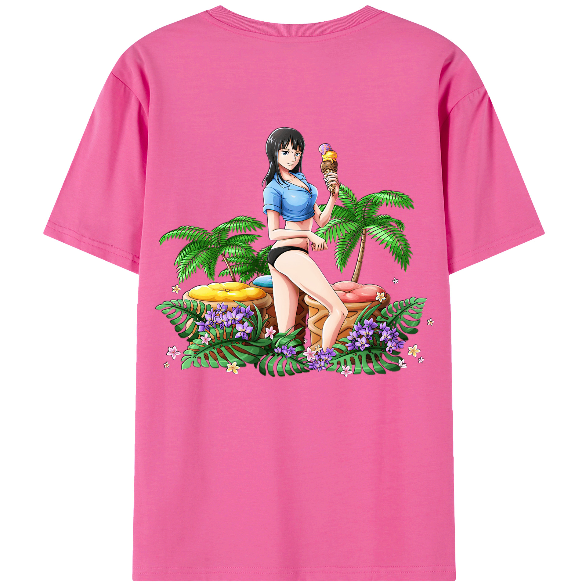 ワンピース ニコ・ロビン ONE PIECE Nico Robin レディース半袖Tシャツ(バックプリント)